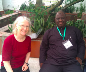 Dr. Barau with the Co-Director of UCCRN, Dr. Cynthia Rosenzweig during the IPCC Lead Authors Meeting in Cali, Colombia, 2019.