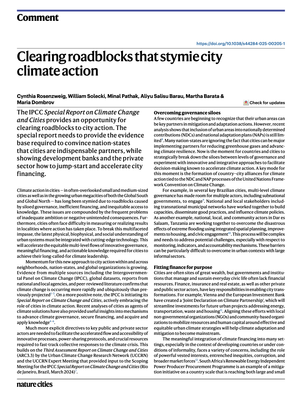 Clearing roadblocks that stymie city climate action