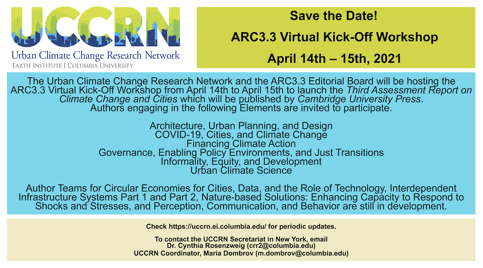 ARC3.3 Virtual Kick-Off Workshop Agenda