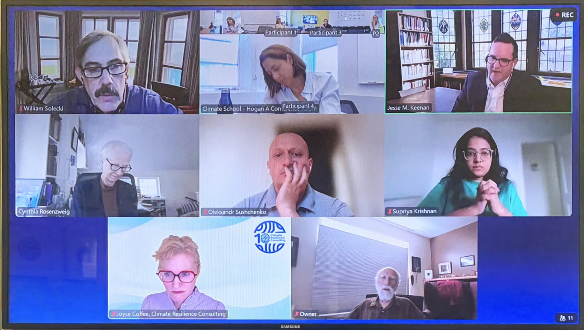 Zoom screen from the finance launch event, showing participants.