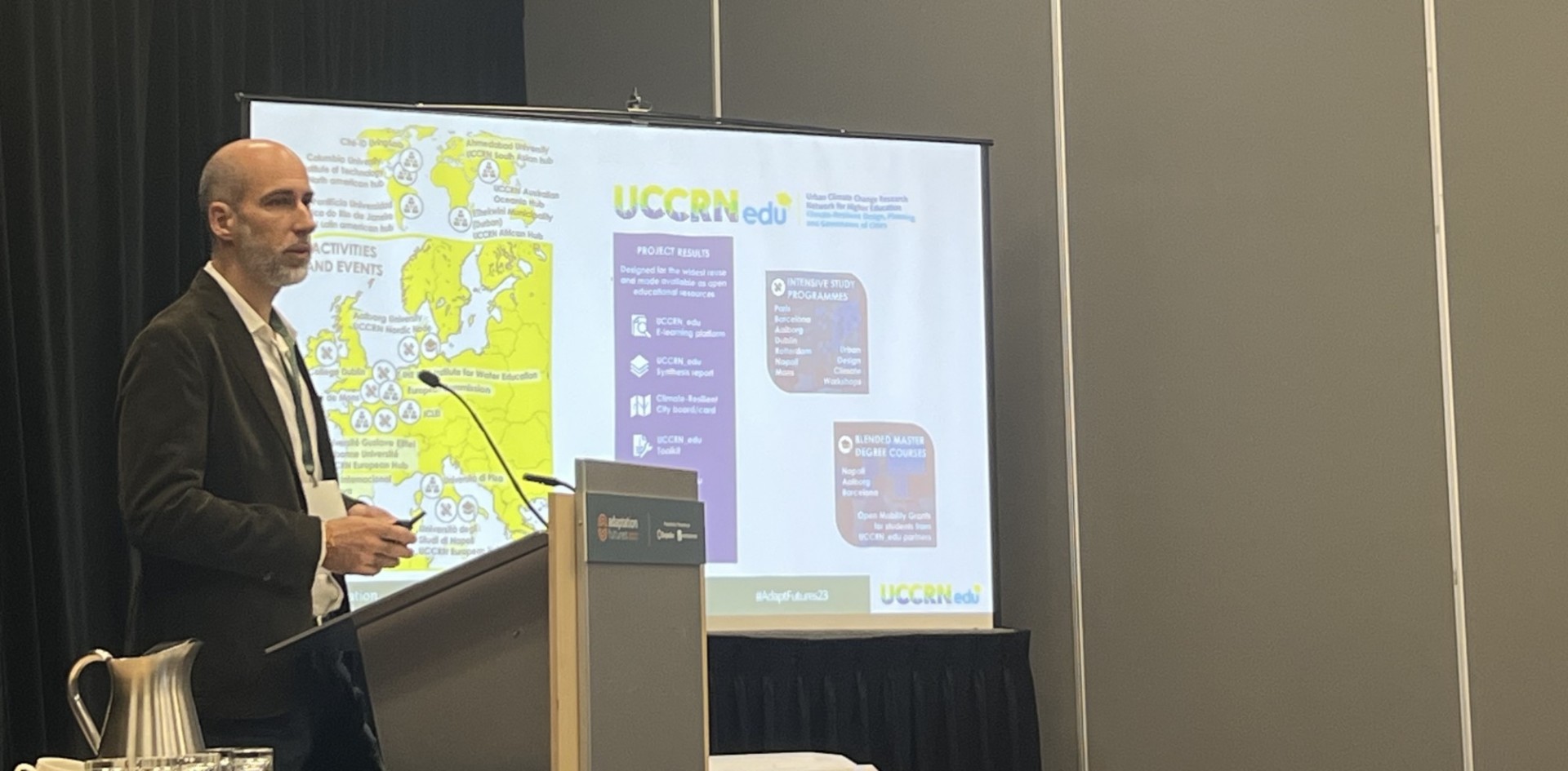 Lorenzo Chelleri presenting on UCCRN_Education