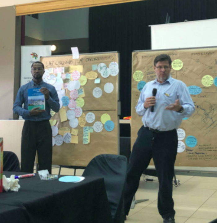 UDCW in Durban, February 2019; Christian Braneon, UDCW Co-Lead (left) and Sean O’Donoghue, Africa Hub Director (right) UDCW in Durban, February 2019